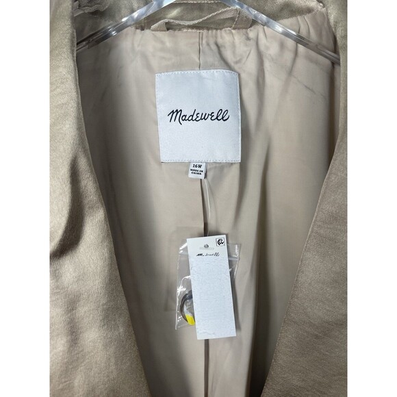 Madewell Satin Oversized Blazer In Matchstick Sz 16W New - Picture 7 of 10